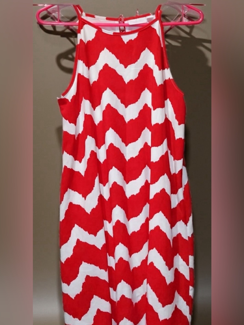 New York & Company Red and White Stretch Top